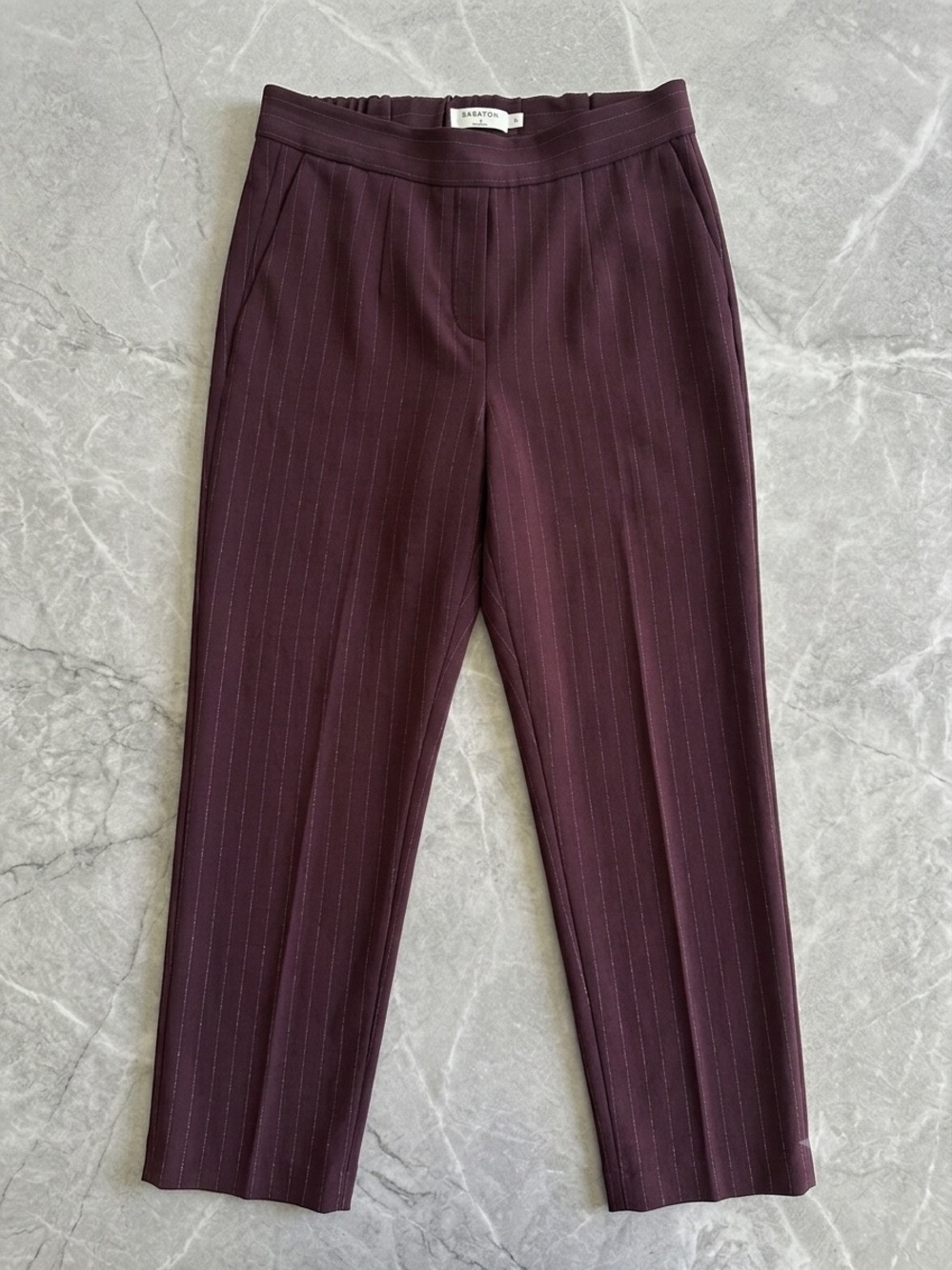 Aritzia Babaton Conan - Maroon Striped Dress Pants - Size 4